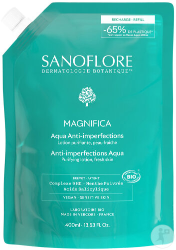 Sanoflore Aqua Magnifica Essence Botanique Perfectrice De Peau Peau Grasse Mixte Recharge 400ml