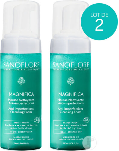 Sanoflore Magnifica Mousse Nettoyante Purifiante Bio Duopack 2x150ml