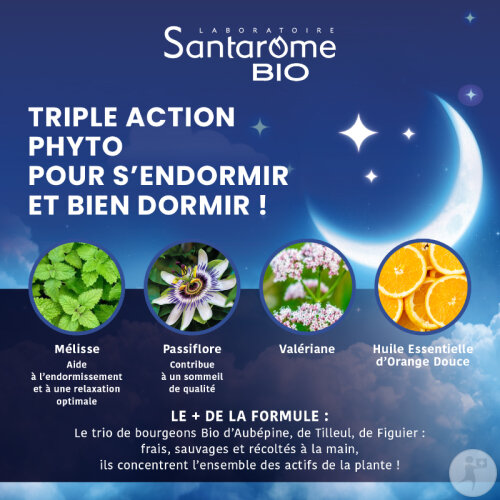 Santarôme Bonne Nuit Bio Sommeil Sans Mélatonine 20 Comprimés-4