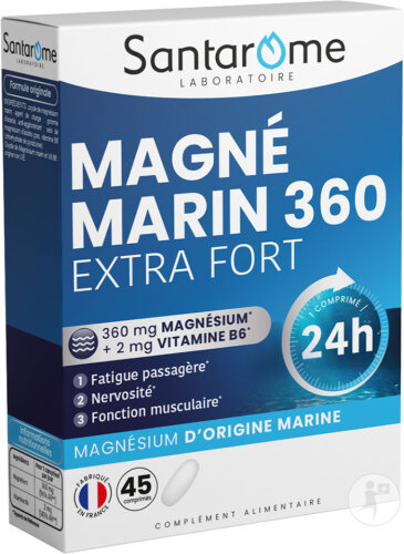 Santarôme Magnésium Marin 360 Extra Fort + 2mg De Vitamine B6 45 Comprimés