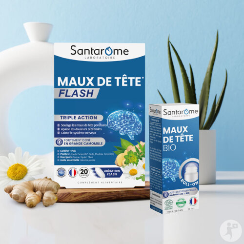 Santarôme Maux De Tête Flash Maux De Tête Ponctuels & Douleurs Cérébrales 20 Comprimés-6