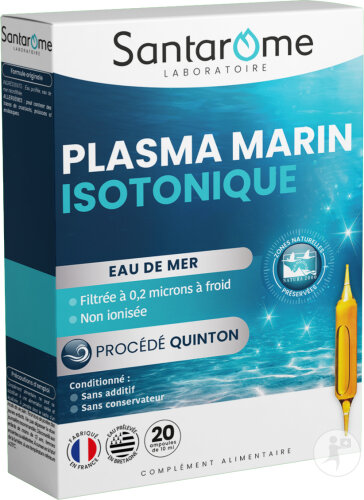 Santarome Plasma Marin Isotonique Procédé Quinton Vitalité 20 Ampoules
