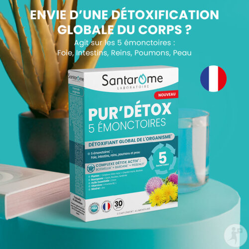 Santarôme Pur'Détox 5 Émonctoires Détox Globale 30 Gélules-2