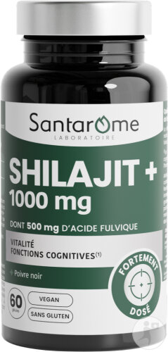 Santarôme Shilajit 1000mg Energie & Fonctions Cognitives 60 Gélules