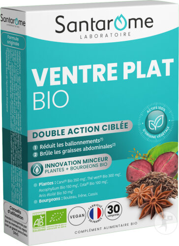 Santarome Ventre Plat Bio Minceur Et Anti-Ballonnements 30 Comprimés