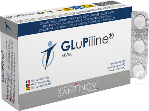 Santinov GluPiline Complément Alimentaire MVM 60 Comprimés