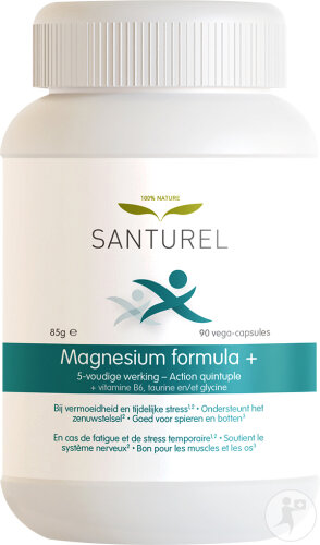 Santurel Magnésium Formula Plus Vitamine B6 Plus Taurine En Glycine 90 Capsules