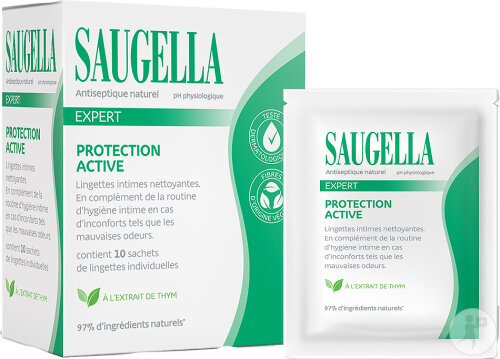 Saugella Antiseptique Lingette Intime Nettoyante 10 Pièces