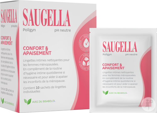 Saugella Poligyn Lingette Intime Nettoyante 10 Pièces