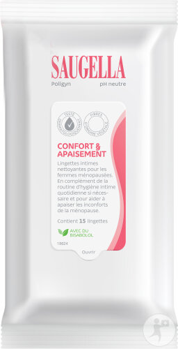 Saugella Poligyn Lingette Intime Nettoyante 15 Pièces