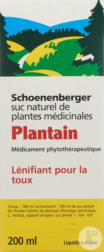 Schoenenberger Plantain Suc Plantes Médicinale 200ml