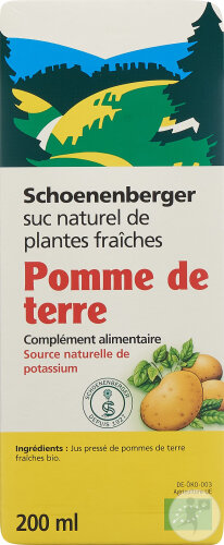 Schoenenberger Pomme Terre Nat Plante Fraiche Bio 200ml