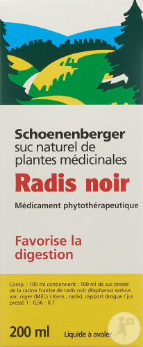 Schoenenberger Radis Noir Suc Plantes Médicinale 200ml