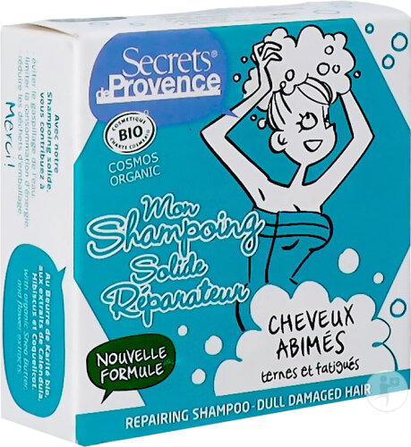 Secrets De Provence Shampoing Solide Cheveux Abîmés Bio 85g
