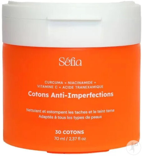 Sefia Cotons Anti-Imperfections Au Curcuma 30 Pièces