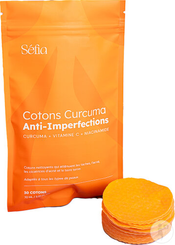 Sefia Recharge Cotons Anti-Imperfections Au Curcuma 30 Pièces