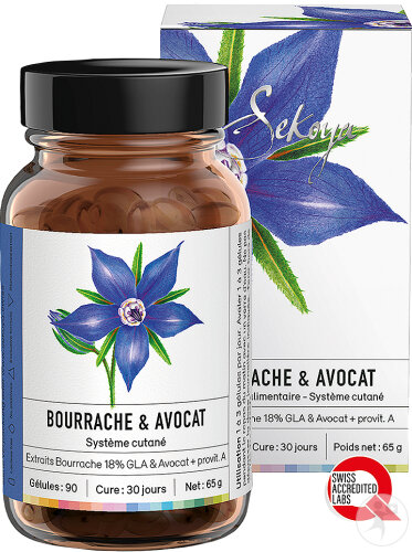 Sekoya Bourrache Et Avocat Système Cutané 90 Gélules