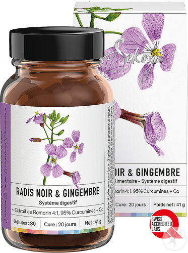 Sekoya Radis Noir Et Gingembre Complément Alimentaire Système Digestif 80 Gélule