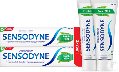 Sensodyne Fresh Mint Dentifrice Tube 2x75ml