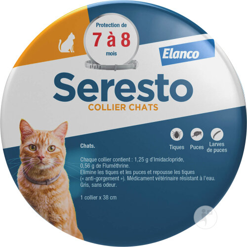 Seresto Chat Collier Anti-Puces Et Anti-Tiques Pour Chats 1 Pièce