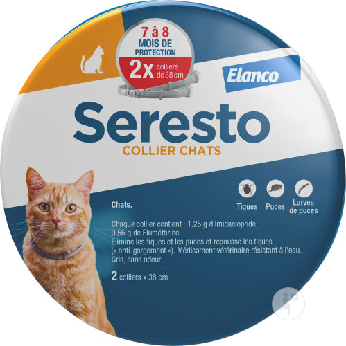 Seresto Chat Colliers Anti-Puces Et Anti-Tiques Pour Chats 2 Colliers