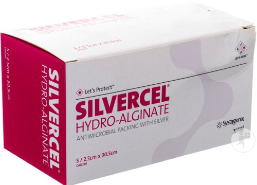 Silvercel Pansement Hydro Alginate 2,5x30,5cm 5 Pièces