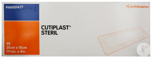 Smith&Nephew Cutiplast Steril Pansement Post-Opératoire Non Tissé 30x10cm Pièces 50 (66001477)