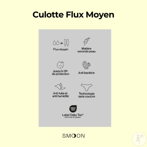 Smoon Culotte Menstruelle Sans Couture Séléné Flux Moyen Beige L 1 Pièce-2