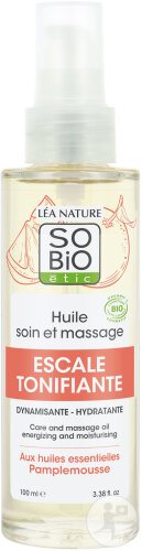 So'Bio Étic Huile Soin Et Massage Escale Tonifiante Aux Huiles Essentielles Pamplemousse Bio 100ml