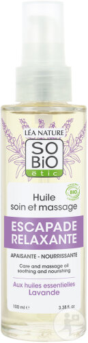 So'Bio Étic Huile Soin Et Massage Escapade Relaxante Aux Huiles Essentielles Lavande Bio 100ml