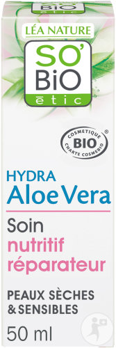 So'Bio Étic Hydra Aloe Vera Soin Nutritif Réparateur Peaux Sensibles Et Réactives Bio 50ml
