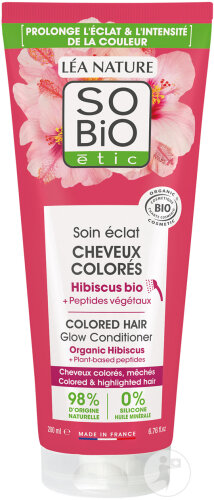 So'Bio Étic Soin Éclat Cheveux Colorés Hibiscus Bio Et Peptides Végétaux Tube 200ml