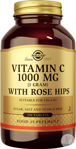 Solgar Vitamine C With Rose Hips Cynorrhodon 1000mg 250 Comprimés