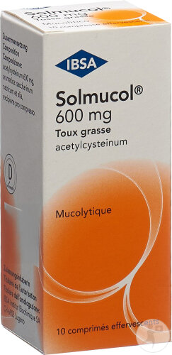 Solmucol Toux Grasse 600mg 10 Comprimés Effervescents