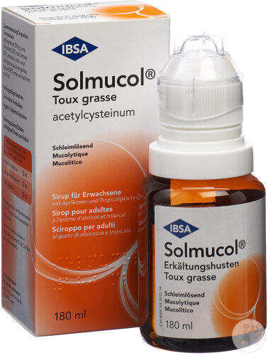 Solmucol Toux Grasse Sirop Acétylcystéine 200mg/10ml Flacon 180ml