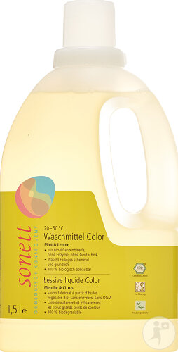 Sonett Lessive Liquide Color 20°-60°C Menthe-Limon 1,5l