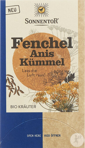 Sonnentor Thé Fenouil Cumin Anis Bio 18 Sachets