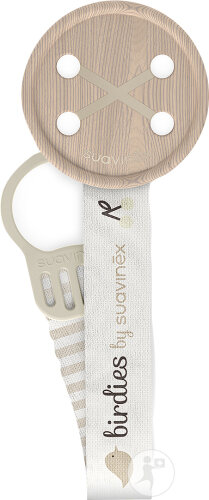 Suavinex Birdies Attache-Sucette Avec Ruban Beige 1 Pièce