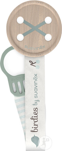 Suavinex Birdies Attache-Sucette Avec Ruban Vert 1 Pièce