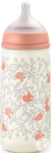 Suavinex Birdies Biberon Tetine SX Pro L Rose 360ml