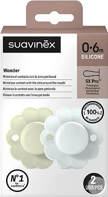 Suavinex Sucettes Réversibles Wonder 0/6 Aqua/Blue 2 Pièces
