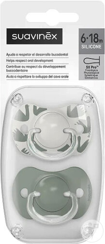Suavinex Sucettes Symétriques SX Pro 6/18m Walk In The Park Vert 2 Pièces