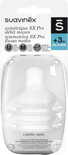 Suavinex Teats Tétine Silicone Symétrique SX Pro Débit Moyen 2 Pièces