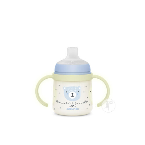 Suavinex Wild&Free Biberon A Anses +6 Mois Night And Day Bleu 150ml-3