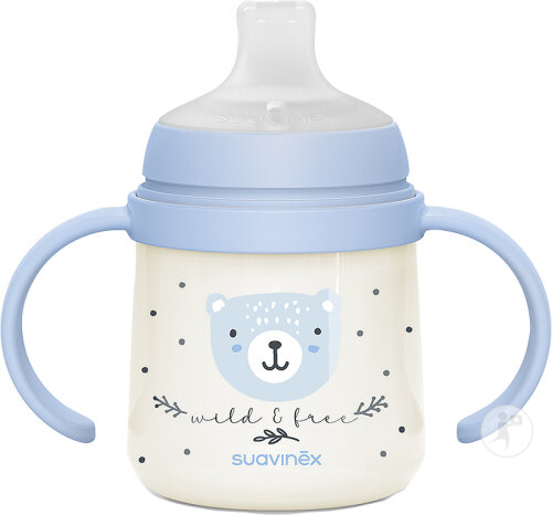 Suavinex Wild&Free Biberon A Anses +6 Mois Night And Day Bleu 150ml
