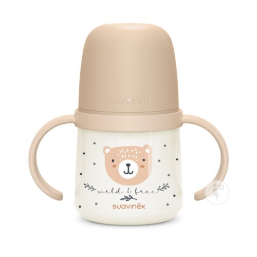 Suavinex Wild&Free Biberon A Anses +6 Mois Night And Day Marron 150ml-2