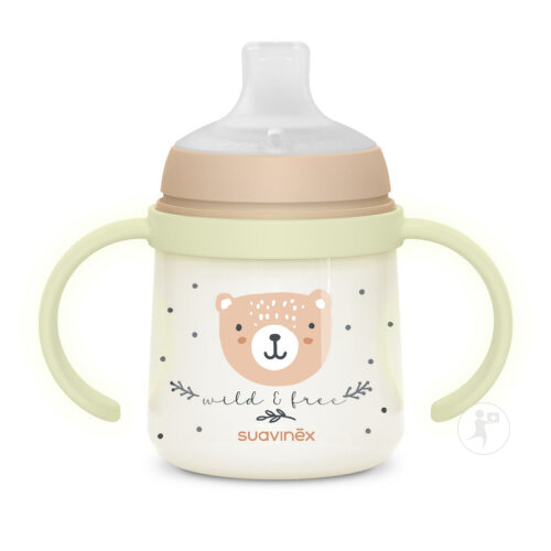 Suavinex Wild&Free Biberon A Anses +6 Mois Night And Day Marron 150ml-3