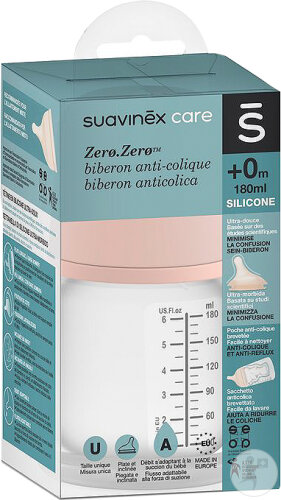 Suavinex Zerozero Biberon A/col. Adapt. Flow 180ml 1 Pièce