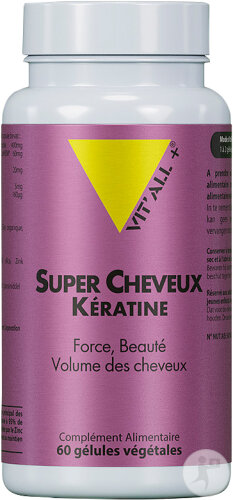 Vit'all+ Super Cheveux Avec Kératine 60 Gélules Végétales