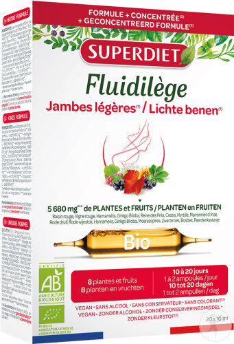 Super Diet Fluidilège Bio Jambes Légères 20x10ml